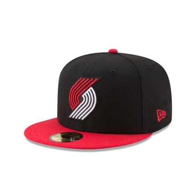 Black Portland Trail Blazers Hat - New Era NBA 2Tone 59FIFTY Fitted Caps USA8201945